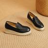 Fashion Straw Sole Wedge Single Shoes Autumn New Round Toe Deep Mouth Platform Non-slip Wear-resistant Loafers