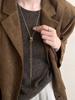 LATS Square Tiger's Eye Stone Bolo Tie Necklace for Women Vintage Western Y Necklaces Gold Chain Cowgirl Jewelry
