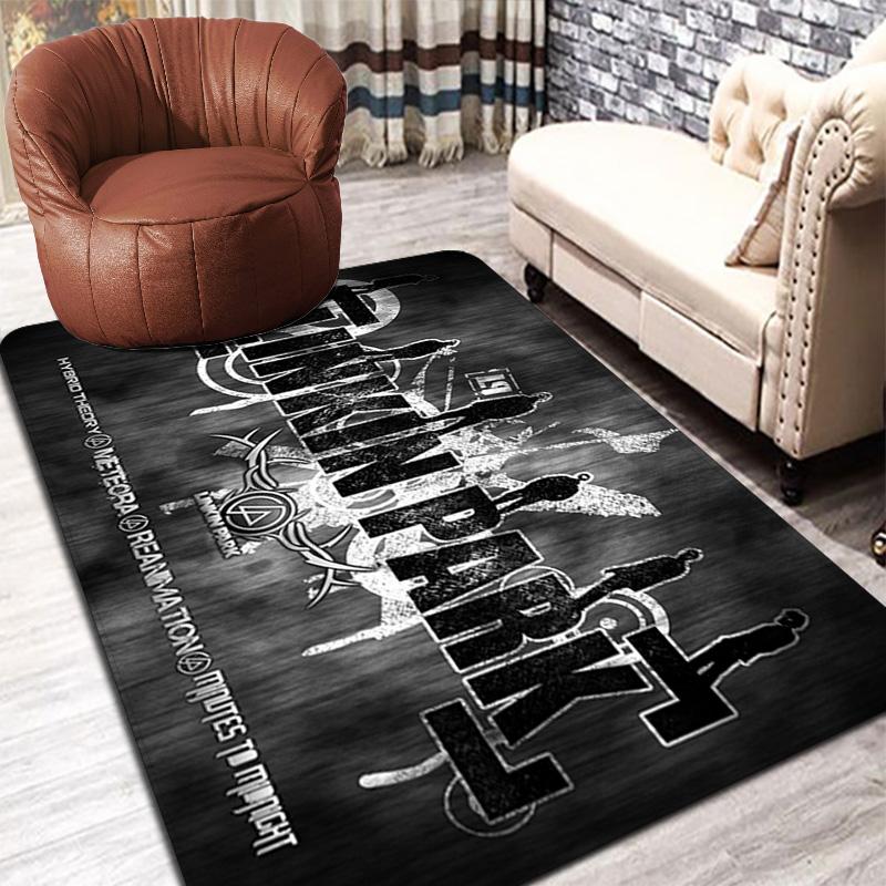 Linkin Park Music Poster Design Rug Floor Mat for Living Room or Bedroom Soft and Comfortable Carpet a Gift for Birthday and Holiday.