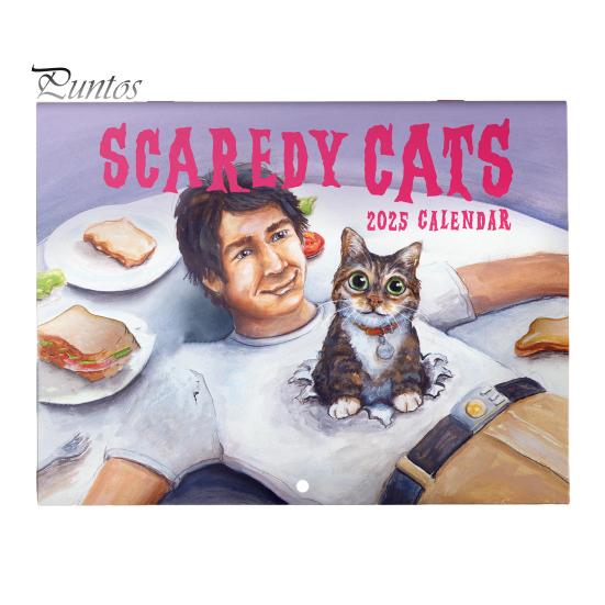 

1/2 шт. 2025 Кошачий настенный календарь Scaredy Cats Ежемесячный календарь Праздники Даты Встречи Напоминание для Домашнего Офиса Общежития Декор 1pc
