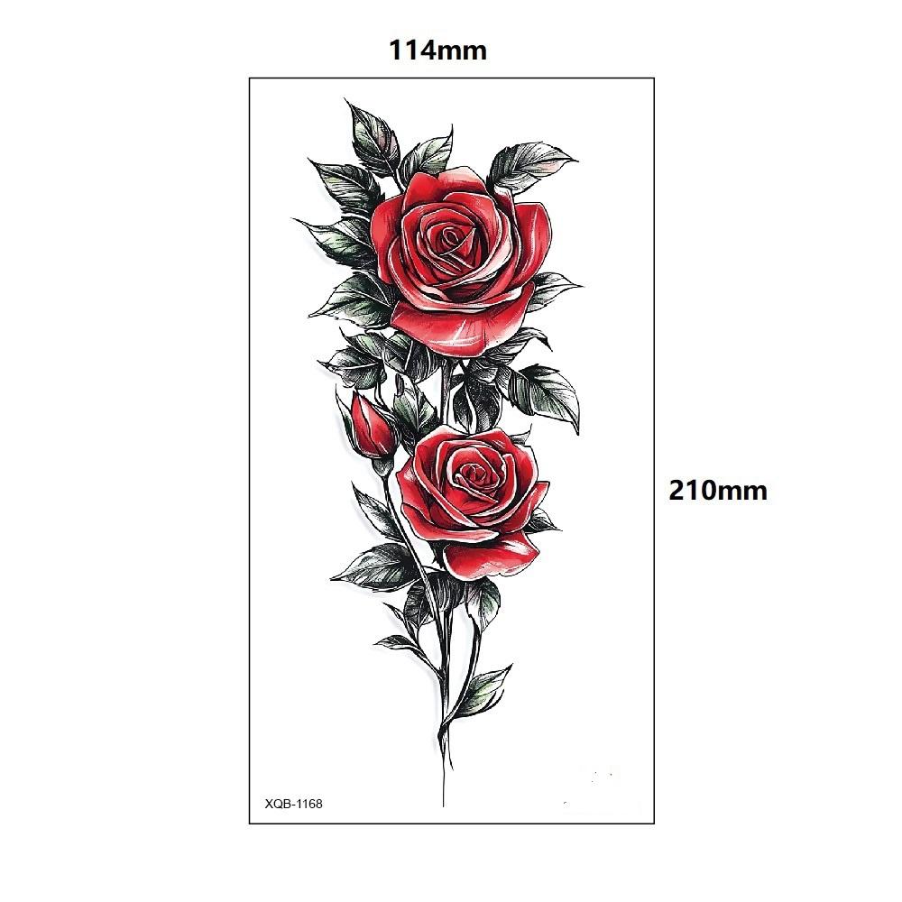 Aesthetic Romantic Fake Tattoo Stickers Half Sleeve Realistic Floral Temporary Tattoos For Women Waterproof Long Lasting Body Art 6 Sheets Jewelry