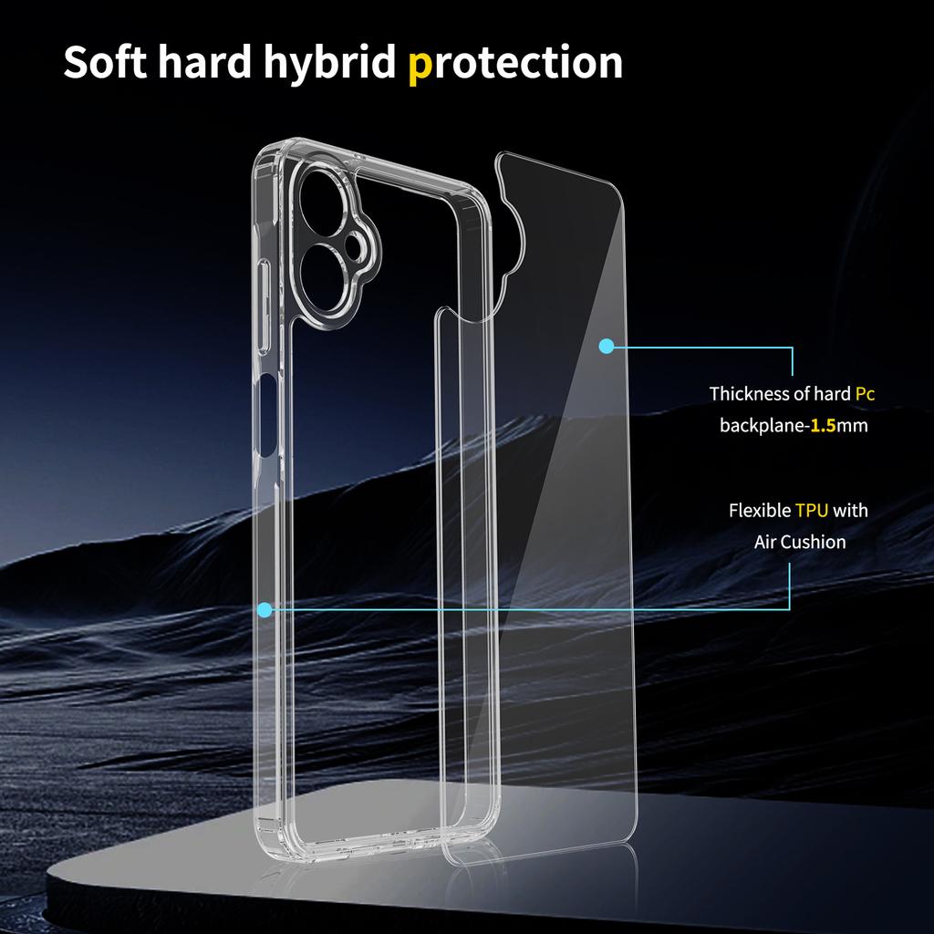 For Samsung Galaxy A06 5G Clear Phone Case TPU+Acrylic Shockproof Phone Back Cover