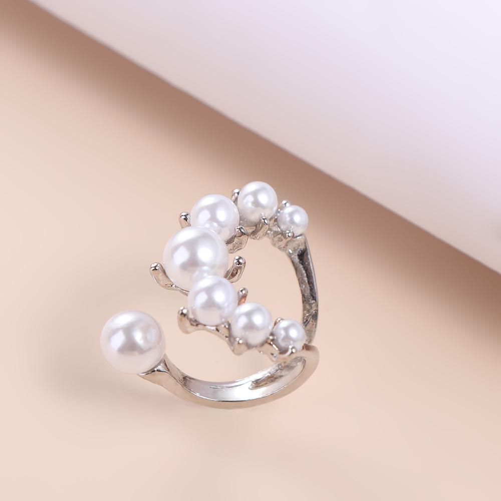 Geometric Gold Color Knuckle Ring Adjustable Fashion Jewelry Fashion Pearl Bead Rings  Girl