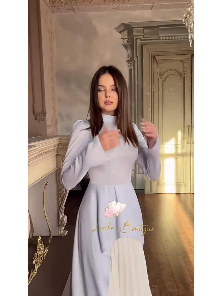 Elegant European & American Patchwork Long Dress - 2025 Collection