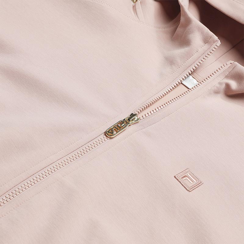 Fila Milano Series Soft And Stretchy Loose Hooded Cardigan Women Outerwear Aromatic-Pink F11W535501FPK