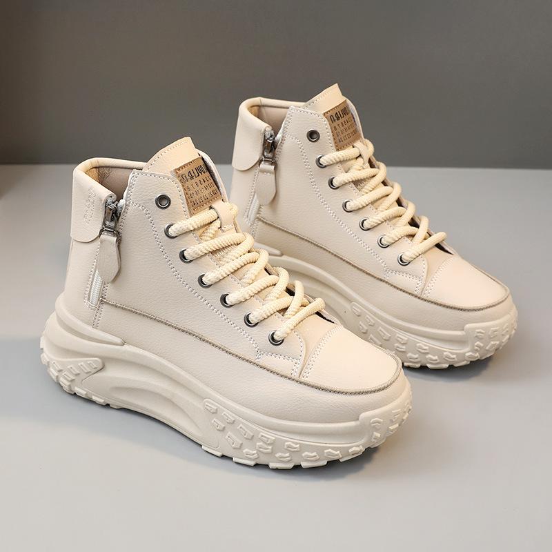 Fashion Women's Sneakers Leather Canvas Breathable Vulcanized Platform Women Boots Casual Shoes Running Shoes for Women Tenis De Mujer42