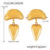 Design Female Hip-Hop Personality Trend Titanium Steel Plated 18K Gold Geometric Devil'S Eye Fringed Earrings Set