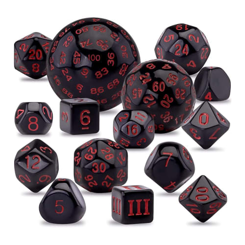 Polyhedral Dice Set of 15, including 100-sided and 100-sided Dice, D3-D100 Spherical RPG Dice, Polyhedral Dice for Tabletop Games, Board Games, RPGs,