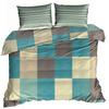 3D Cotton Satin Bedding 160x200cm BLUE CHECKERED
