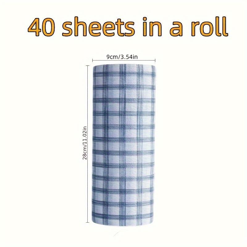 1 Roll of Multipurpose Blue Check Rags - Wet and Dry Use, Highly Absorbent Kitchen Cleaning Cloths, Home Restaurant Dish Towels