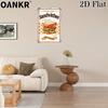 Vintage Metal Tin Sign 12x8 Inch, Juicy Sandwiches Wall Art, 2D Flat Man Cave Home Decor, Tasty Food Plaque for Living Room