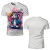 Hip-Hop Bunny Graphic Tee - Urban Streetwear Rabbit with Headphones, Splash Art Design, Soft Polyester, Men's T-Shirt S-XXL