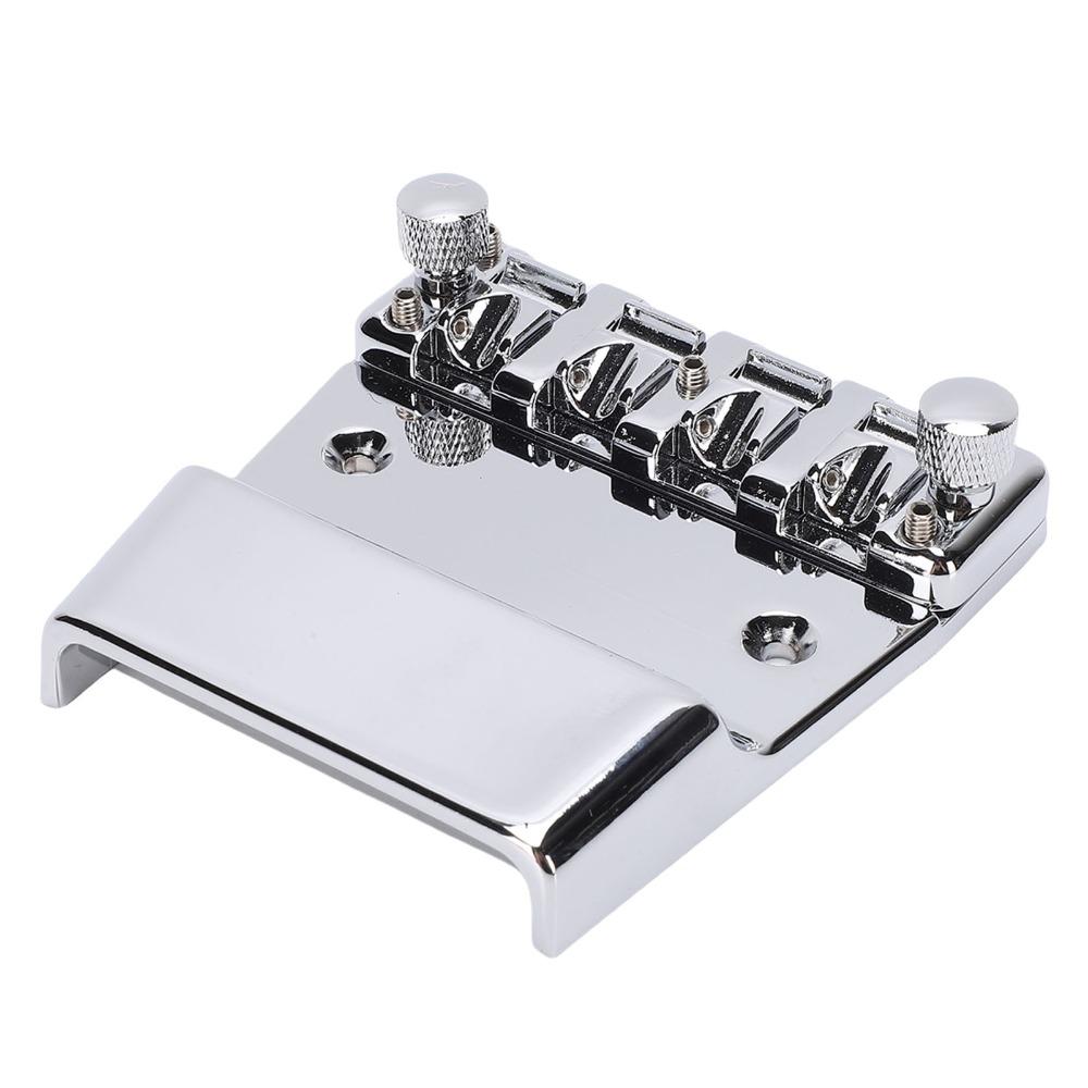 Silver Bass Guitar Bridge Metal Hardtail Saddle Bridge Premium Saddle Bridge For Guitar Repair