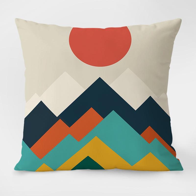 Geometric Colorful Pattern Decorative Pillowcase Living Room Bedroom Square Cushion Pillowcase