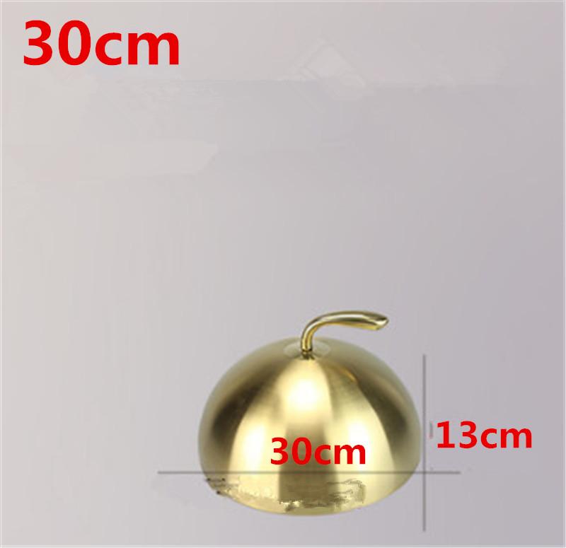 Golden and Stainless steel steak cover luxury western food covers thick iron plate cover 20cm to 28cm gold non-magnetic food lid