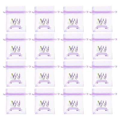 20Pcs Lavender Drawstring Mesh Sachet Bags Empty Fragrance Pouches for Dried Flowers Rose Petals Jewelry Wardrobe Closet Car