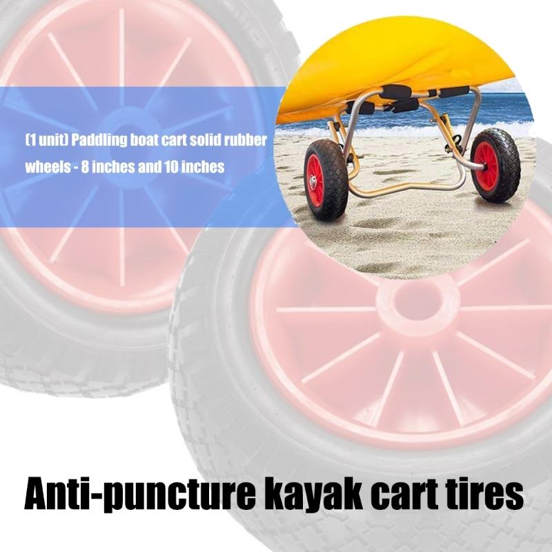 Roues de transport de kayak 8 pouces/10 pouces Roue à pneu gonflable pour canoës Chariot de transport Pneu de remplacement Accessoires de kayak