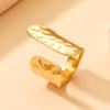 Neuer Trend Gold Silber Farbe Textur Breite Ringe für Damen Herren Geometrisch Unregelmäßig Ehering Geburtstagsparty Schmuck Geschenke