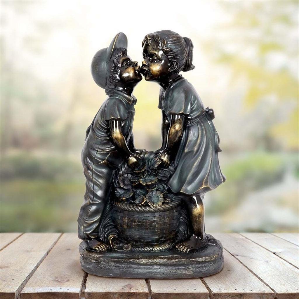 Latest Boy & Girl Sculpture Bath Pressure Water Statue Courtyard Resin Craft Garden Ornaments Garden Decoration Statue