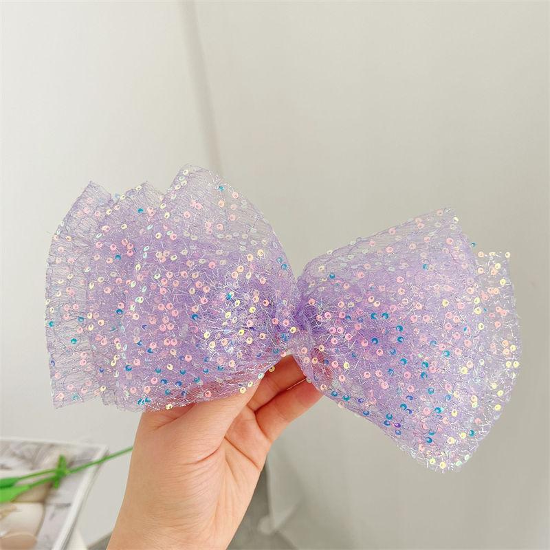 

Головной убор, заколка с блестками, летняя сетчатая заколка с цветком, аксессуар для волос, заколка с бантом 12*36cm