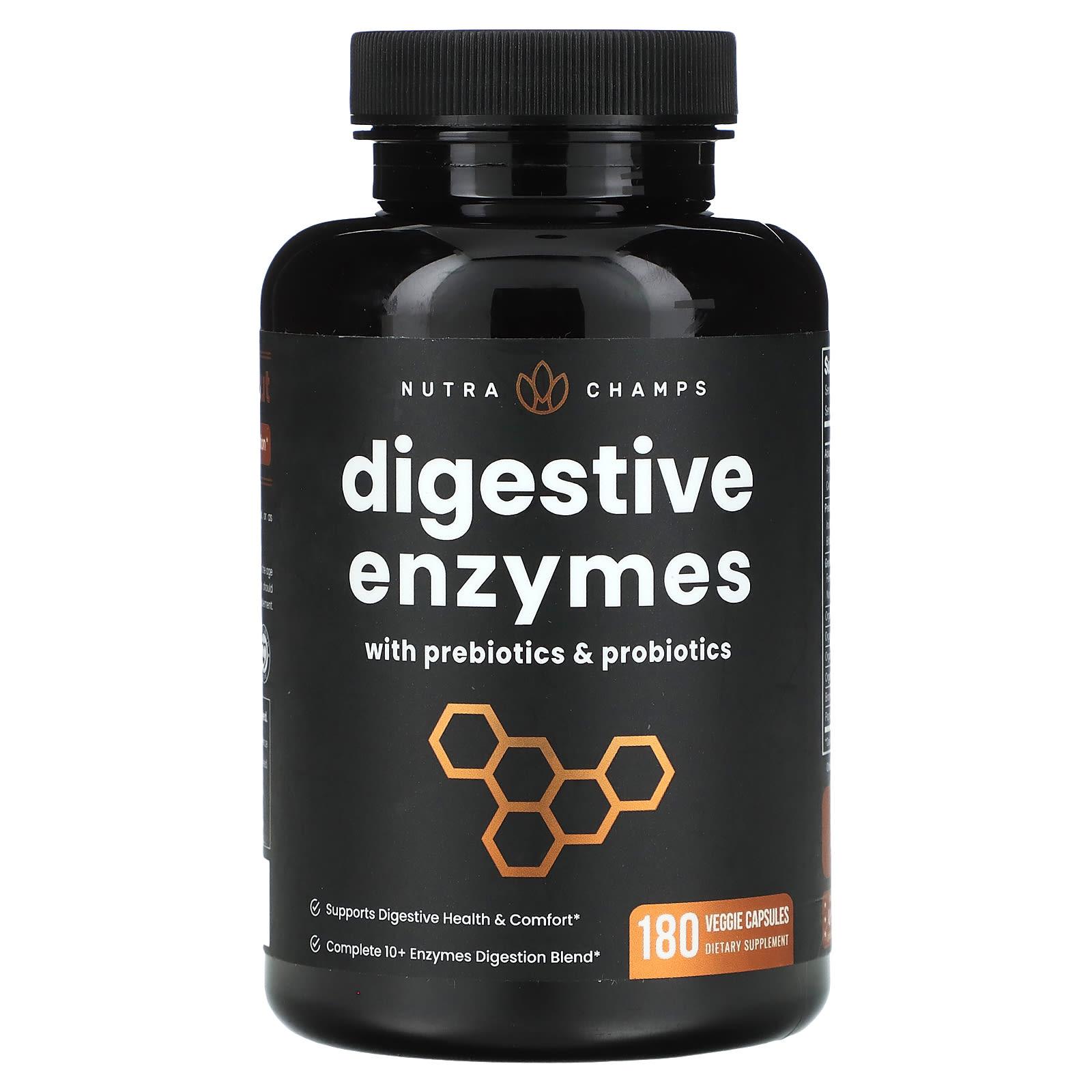 

With Digestive Enzymes, Prebiotics and Probiotics, 180 Veggie Capsules