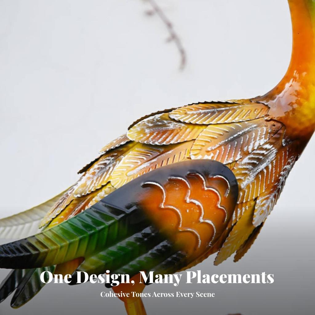 Metal Duck Garden Statue Hand-Painted Bird Decoy Nature-Nature-Themed for Patio