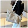 Simplicity Oxford Canvas Composite Shoulder Bag Solid Color Versatile Lazy Style Crossbody Bag Large Capacity Commuter Tote Bag