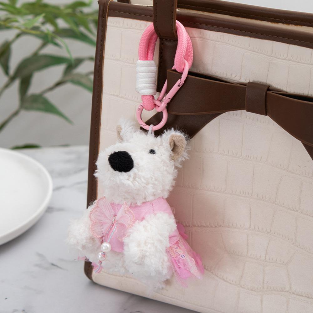 Cartoon Animal Plush Puppy Doll Keychain Anti-lost Car Hanging Pendant  Kids Birthday Gift