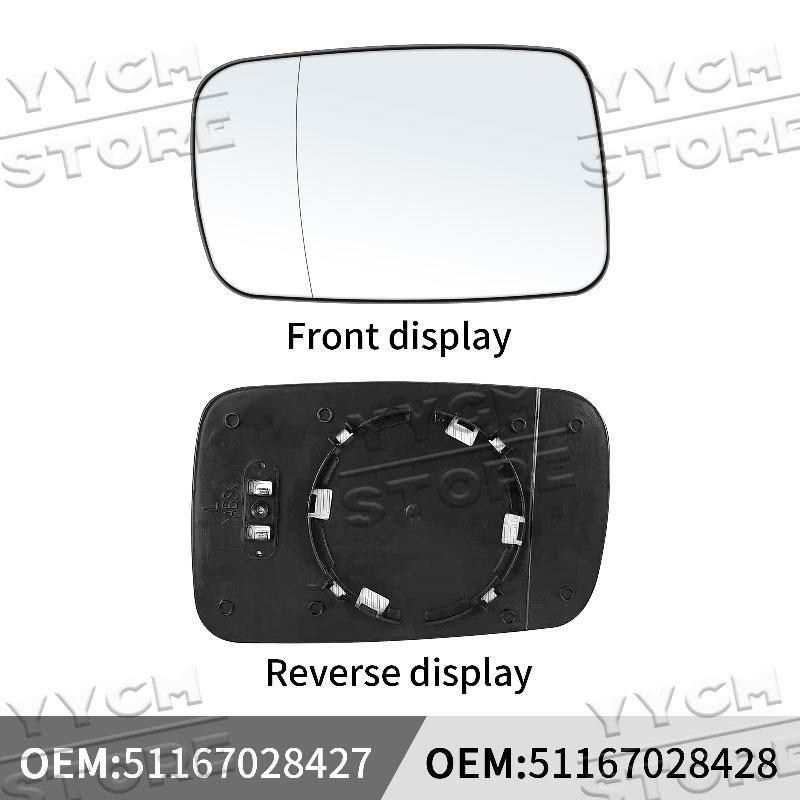 Auto Weitwinkel Rückspiegelglas Beheizbar Links Rechts 51167028427 51167028428 Für 7er Reihe E46 E65 E66 E67 2000-2008