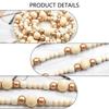 Woodeb Bead Christmas Garland Christmas Tree Wood Beads Hanging Ornament For Wreath Mantels Staircase Holiday Decoration