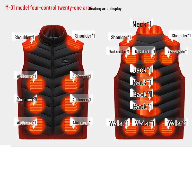 New USB Heated Vest - Smart 26-Zone Constant Temperature Winter Apparel