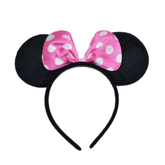 Cute Kid Girl Mickey Mouse Dot Print Bow Ear Hairband Hair Hoop Party Accessory