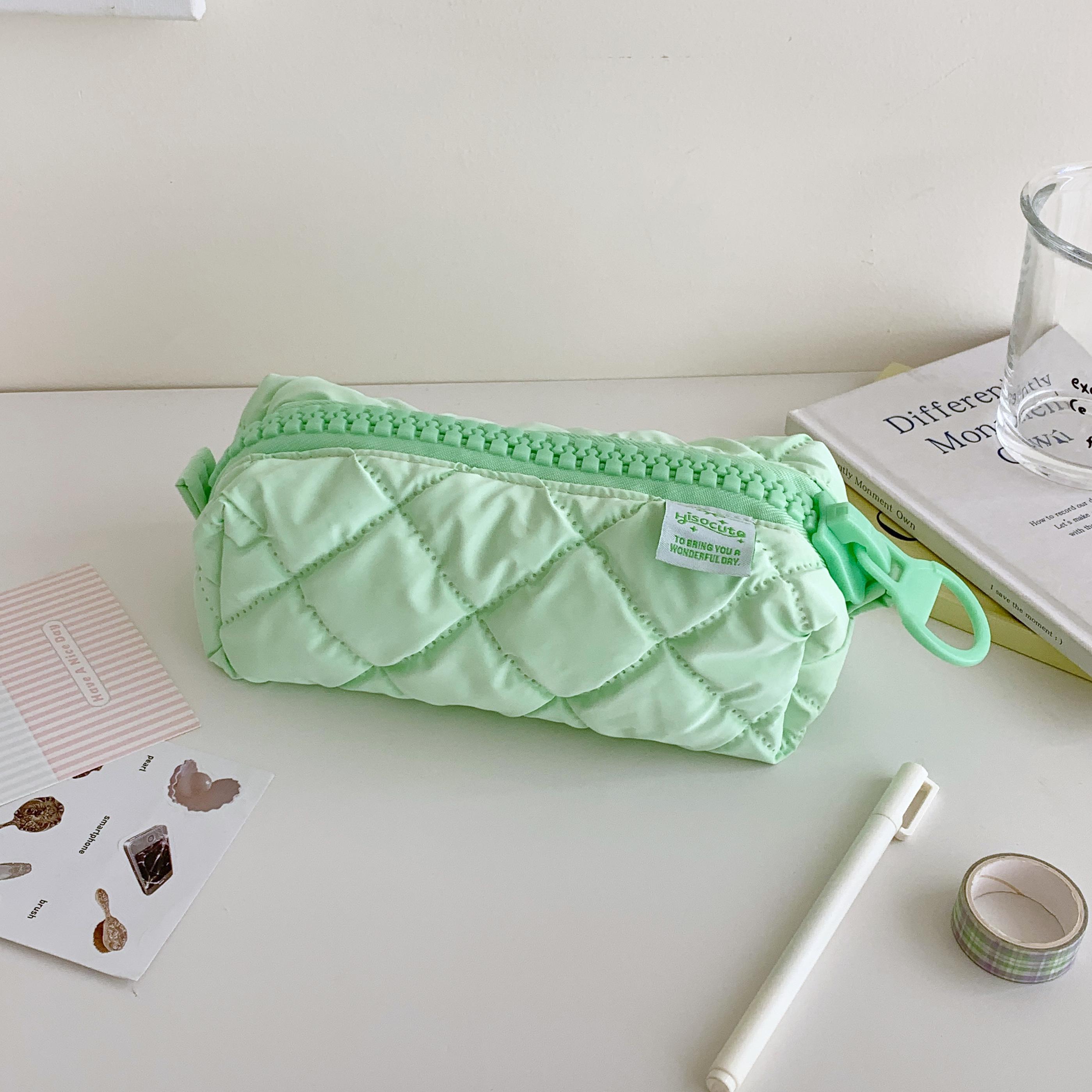 

Мягкий стеганый большой пенал на молнии для школьных канцелярских принадлежностей, сумка для ручек большой емкости