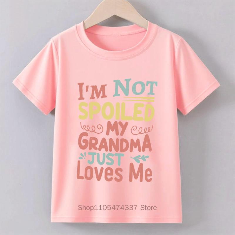 My Grandma Print T-shirts for Boys Girls Summer Children Casual Comfortable Colorful Tops Kids Crew Neck Short Sleeve T-shitrs