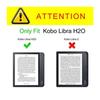 Rose Gold Leather Case for Kobo Libra H2O 7 Inch Slim Stand Auto Sleep Wake Protective Cover