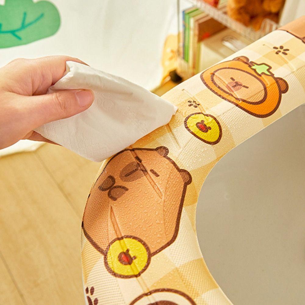Reusable EVA Toilet Seat Cover With Handle Closestool Mat Cute Toilet Seat Cushion  Bathroom