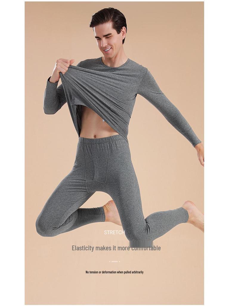 Men's Modal Slim-Fit Thin Warm Underwear Set - Knit Base Layer for Autumn, Winter, Spring