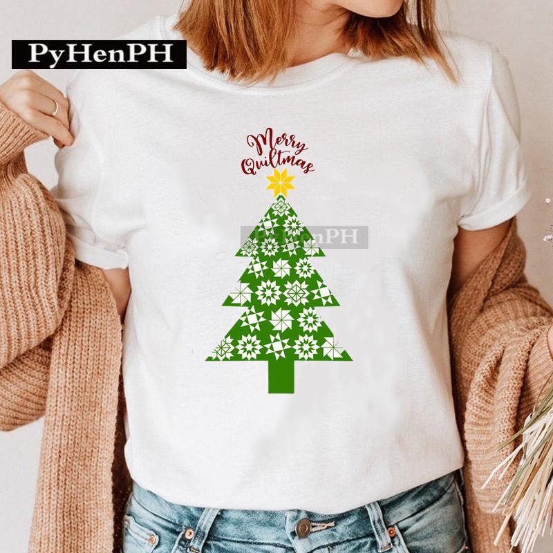 Summer Christmas Elk Printed T-shirt for Men Women Cotton Loose Round Neck Short Sleeve T-Shirts Unisex