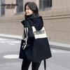 Women's Loose Fit Color-block Hooded Jacket