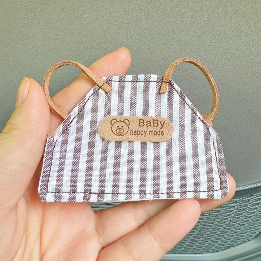 Dress Up Doll Clothes Plaid Striped Plush Dolls Outfit Doll Denim Apron  Doll Accessories