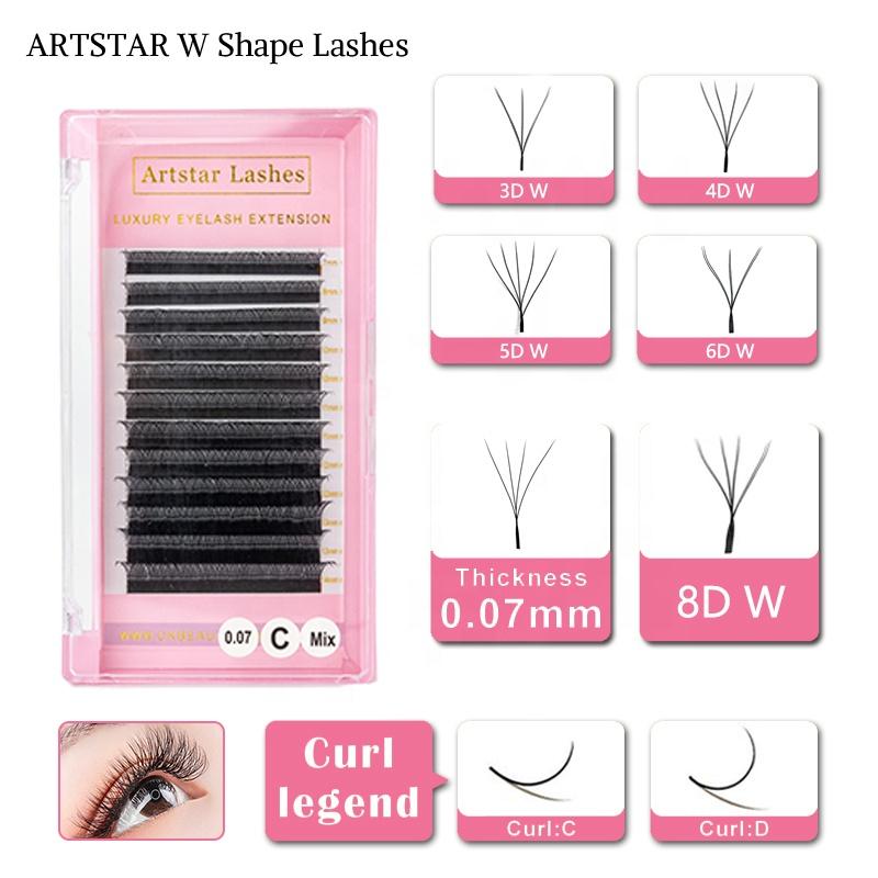 0.07 D Mix8-15 W Russian Eyelashes 12 Rows Volume Lashes Extension W Lash Extensions