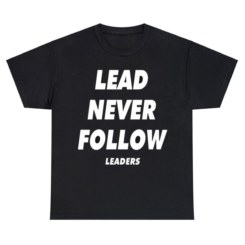 Chief Keef Lead Never Follow Leaders T Shirt Men Vintage T-shirts Daily Casual Cotton Oversized Short Sleeve T Shirts Streetwear