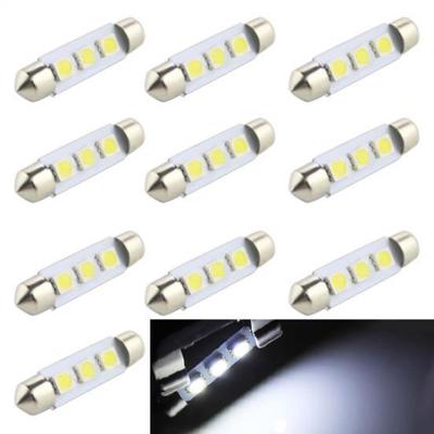 5ks 12V auto interiér auta 0,6W 3-SMD LED žárovka xenonové bílé světlo SPZ