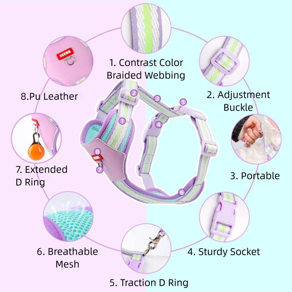 with Traction Rope Pet Walking Vest Adjustable Dog Collars Leash Set  Dog Accessories