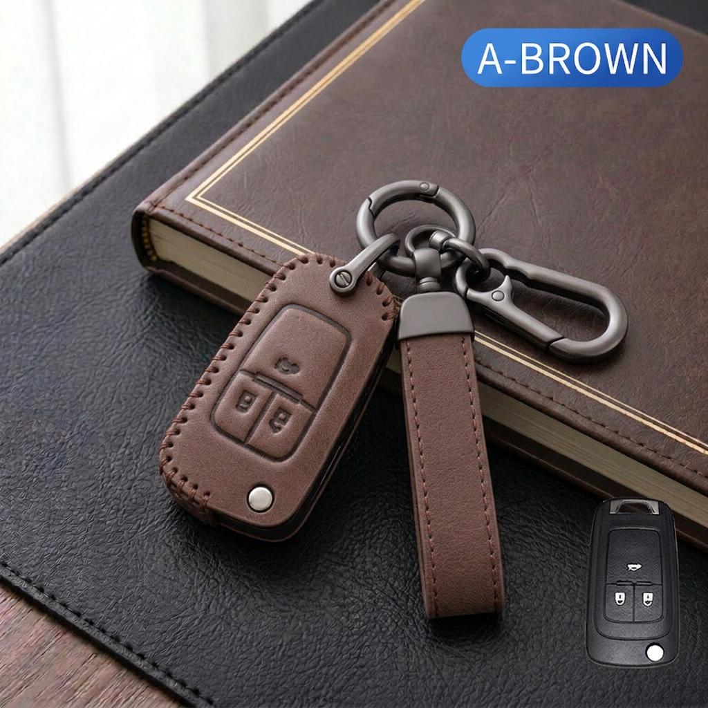 Leather Car Key Cover For Chevrolet Cruze Malibu Camaro Spark Sonic Trax Aveo Orlando Volt Equinox 2/3/4 Button Key Fob Case