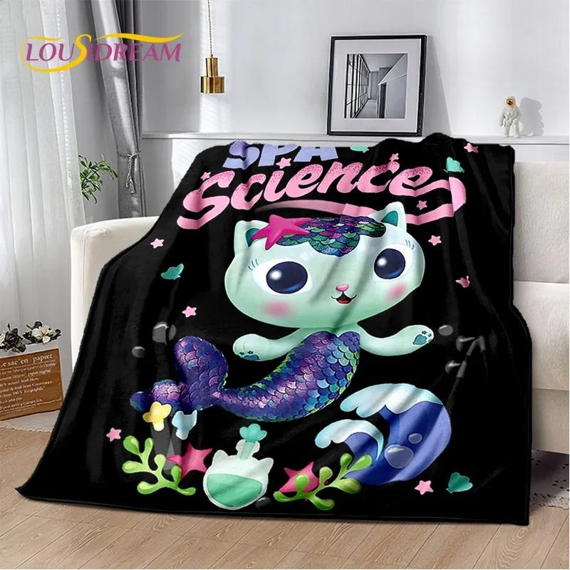 Søtt Gabbys Dukkehus Tegneseriepledd, Mykt Kastpledd for Hjem Soverom Seng Sofa Piknik Reise Kontor Hvile Dekkeplagg Gave