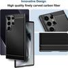 Coque de protection - BOOLING - pour Samsung Galaxy S24 Ultra - Silicone - Fibre de Carbone - Noir