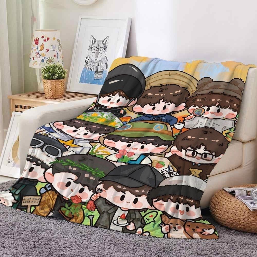 [2938 people's collection] Cartoon ten Qin Tianhe people thickened soft flannel blanket fan support