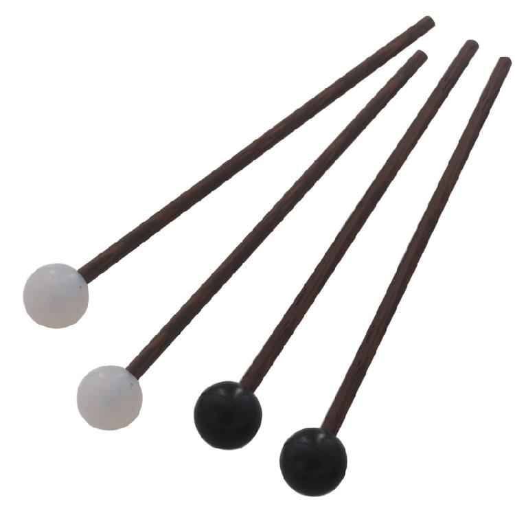1Pair Glockenspiel Drum Stick with Wood Handle Steel Tongue Drum Mallet Soft Rubber Percussion Mallets Drum Stick