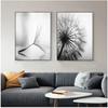 Fiore di tarassaco dipinto su tela quadri moderni in bianco e nero per la decorazione domestica soggiorno poster da parete astratto senza cornice